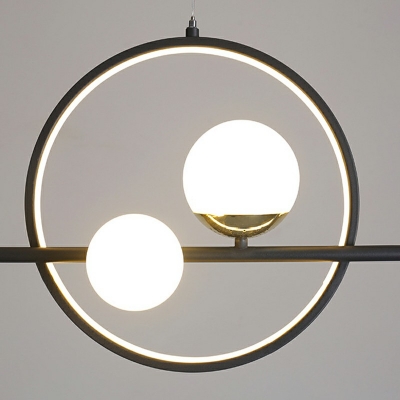 7 Lights Globe Shade Hanging Light Modern Style Acrylic Pendant Light for Living Room