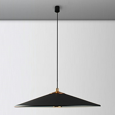 Black Flat LED Light Modern Hanging Light Fixtures Minimal Solid Down Lighting Pendant