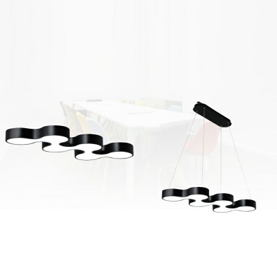 Contemporary Acrylic Island Lighting Fixtures Waves Metal Chandelier Light Fixture