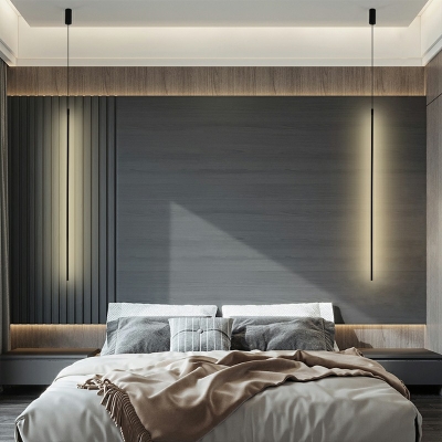 Contemporary Down Lighting Pendant Linear Hanging Pendant Light for Living Room Bedroom