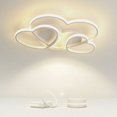 Contemporary Flush Ceiling Light Macaron Style Heart Shape Ceiling Light for Children's Room