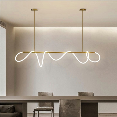 Contemporary Linear Island Chandelier Lights Metal Ceiling Pendant Light