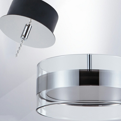 Disk Clear Ceiling Pendant Light Modern LED 1 Light Minimalism Dinning Room Hanging Lights