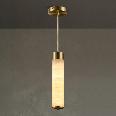 LED Light Stone Cylinder Basic Hanging Light Fixtures Modern Minimalist Ceiling Lamp for Bedroom
