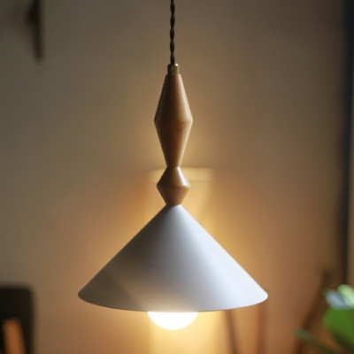 Minimalist Cone Commercial Pendant Lighting Wood and Metal Pendant Light