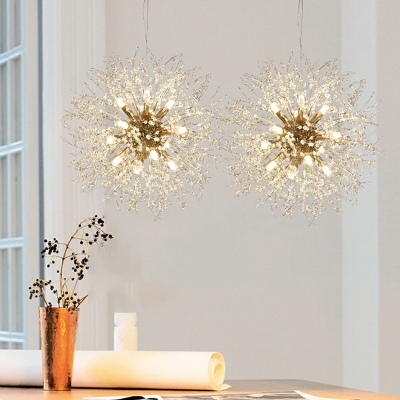 Modern Crystal Decorative Chandelier Dandelion Shape Light for Restaurant and Hotel