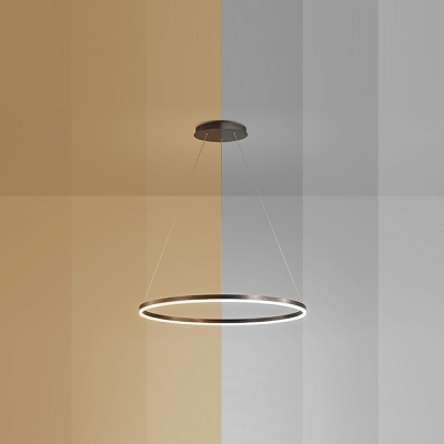 Modern Style Ring Shade Pendant Light Metal 3 Lights Hanging Light for Living Ronm