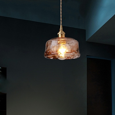 1 Light Bowl Shade Hanging Light Modern Style Glass Pendant Light for Dining Room