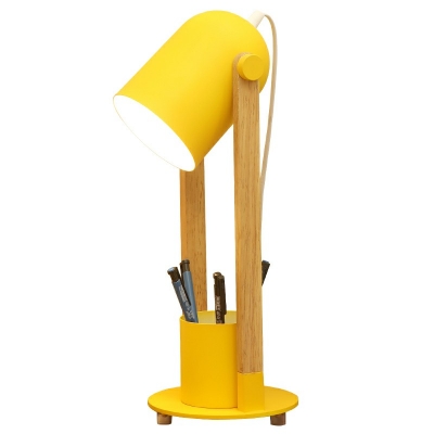 1-Light Nightstand Lamp Minimalist Style Cylinder ​Shape Metal Table Light