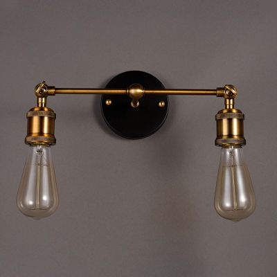 2 Lights LED Wall Sconce Industrial Style Metal Vanity Light for Dressing Table Bathroom