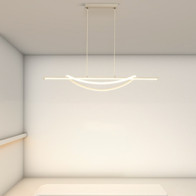 2 Lights Strip Shade Hanging Light Modern Style Acrylic Pendant Light for Dining Room