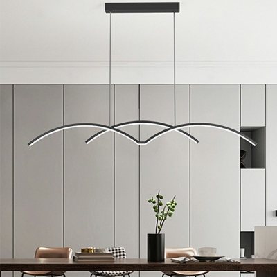 3 Lights Arc Shade Hanging Light Modern Style Acrylic Pendant Light for Living Room