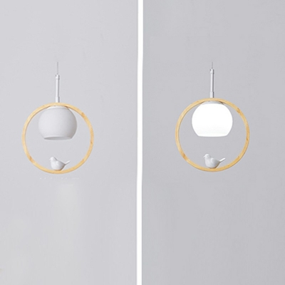 Contemporary Wood Hanging Pendant Light Down Lighting Pendant for Living Room Bedroom