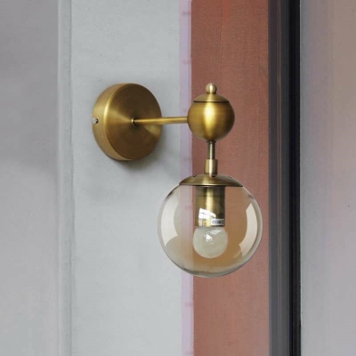 Globe Glass Wall Sconces Lighting Fixtures Vintage Metal Living Room Wall Mounted Light Fixture