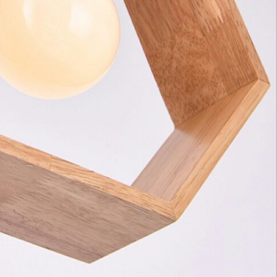 Modern Simple Drop Pendant Wood Material Hanging Light Fixtures for Bedroom Living Room