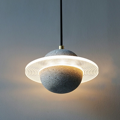 Modern Simple Hanging Lamp Kit Ball Cement Hanging Light Fixtures for Living Room Bedroom