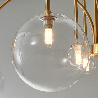 Modern Style LED Chandelier Light 8 Lights Nordic Style Metal Glass Pendant Light for Bedroom
