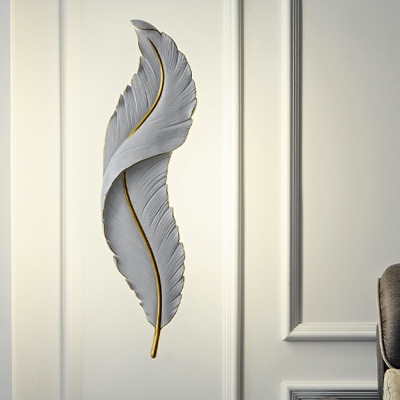 Modern Style LED Wall Sconce Light Nordic Style Feather Shaped Metal Wall Light for Aisle