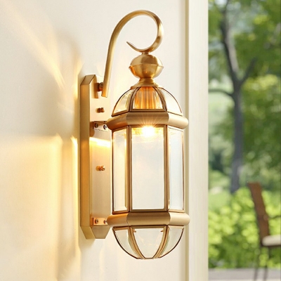 Modern Style LED Wall Sconce Light Nordic Style Metal Glass Wall Light for Courtyard
