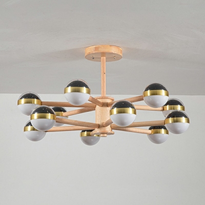12 Lights Globe Shade Hanging Light Modern Style Acrylic Pendant Light for Living Room