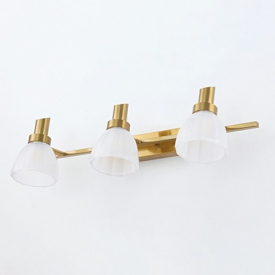 3 Lights LED Wall Sconce American Style Metal Glass Wall Lamp for Dressing Table Bathroom