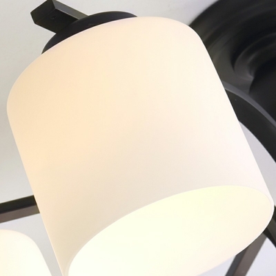 5-Light Semi Flush Mount Lights Modernist Style Cylinder Shape Glass eiling Light Fixture