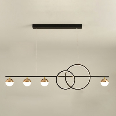 6 Lights Globe Shade Hanging Light Modern Style Acrylic Pendant Light for Living Room