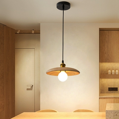 Contemporary Down Lighting Pendant 1 Light Wood Hanging Pendant Light for Living Room Bedroom