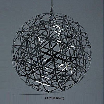 Contemporary Spring-Steel Frame Chandelier Lighting Fixtures Globe-Shaped Suspension Pendant Light