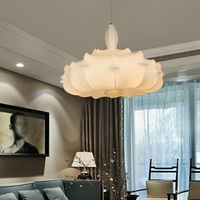 Modern Simple Down Lighting Silk Hanging Light Fixtures for Bedroom Living Room
