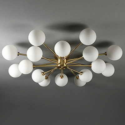 Modern Style LED Chandelier Light 16 Lights Nordic Style Metal Glass Pendant Light for Living Room