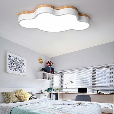 1-Light Flush Mount Lamp Modern Style Cloud Shape Metal Ceiling Mounted Light