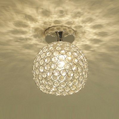 1-Light Flush Mount Light Fixtures Modern Style Bowl Shape Metal Ceiling Lighting