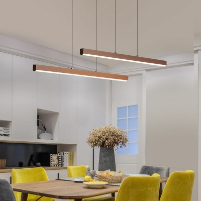 2 Lights Brown Island Lighting Fixtures Modern LED Minimalism Dinning Room Ceiling Pendant Light