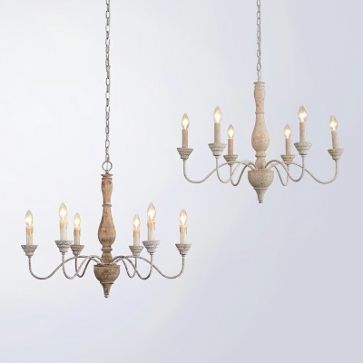 American Style Chandelier 6 Head Ceiling Chandelier for Bedroom Dining Room