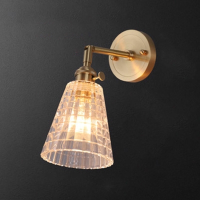 Clear Glass Sconce Light Fixtures 1 Light American Vintage Indoor Surface Wall Sconce