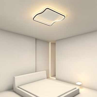 Contemporary Square Flush Mount Light Fixtures Metal Led Flush Ceiling Lights