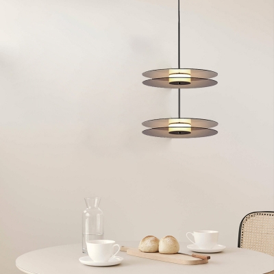 Disc Clear LED Light Pendant Light Fixtures Modern Living Room Minimalism Suspension Pendant