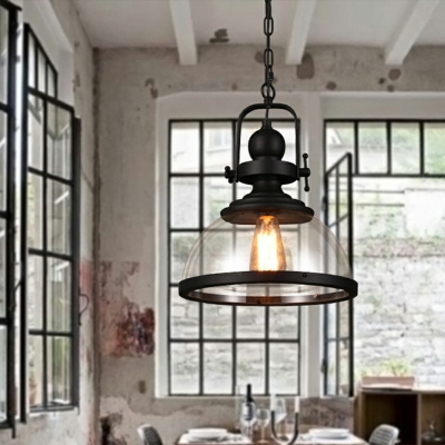 Industrial Style LED Pendant Light Modern Style Metal Glass Hanging Light for Dinning Room
