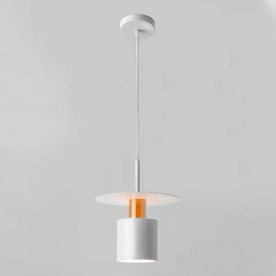 Metal Cylinder Suspension Pendant Modern Minimalism Hanging Ceiling Light for Bedroom