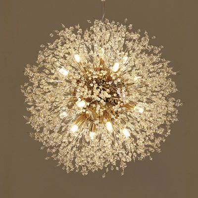 Modern Crystal Decorative Chandelier Firework Shape Light for Restaurant and Hotel