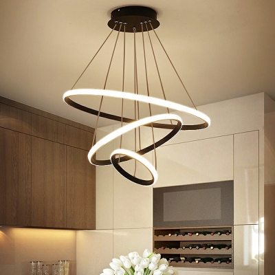 Modern Style LED Chandelier Light 3 Lights Nordic Style Metal Acrylic Pendant Light for Living Room