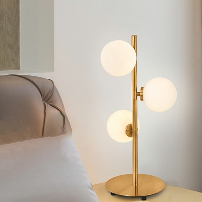 Modernism Nights and Lamp 3 Head White Glass Material Table Light for Bedroom