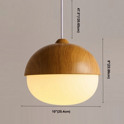  Wood Globe Pendants Light Fixtures Modern Minimalism Living Room Hanging Ceiling Light
