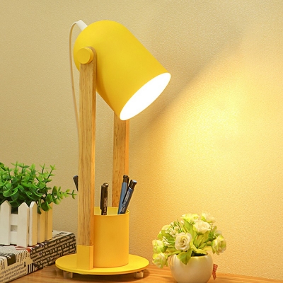1-Light Nightstand Lamp Minimalist Style Cylinder ​Shape Metal Table Light
