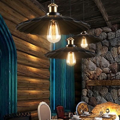 1-Light Pendant Light Fixtures Industrial Style Cone Shape Metal Hanging Ceiling Lights