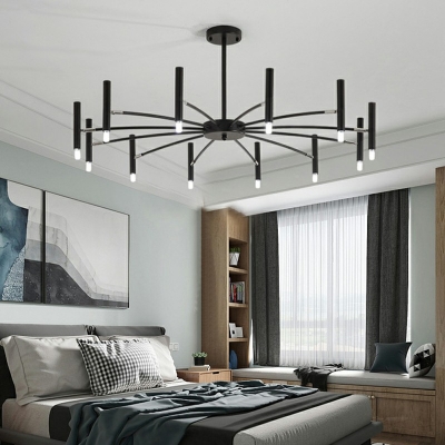 12 Lights Divergence Shade Hanging Light Modern Style Metal Pendant Light for Living Room