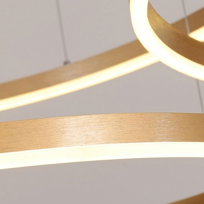 4 Tier LED Chandelier Lighting Fixtures Ring Modern Minimalism Living Room Hanging Ceiling Light