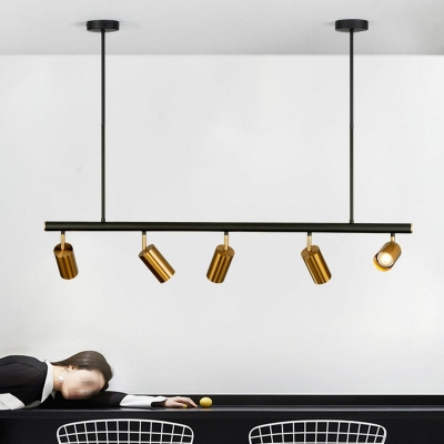 5 Lights Modern Island Lighting Fixtures Brozne Minimalism Hanging Ceiling Light for Dinning Room