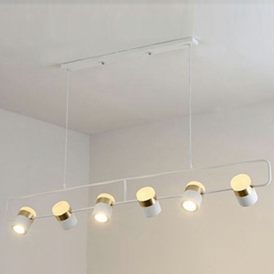 6 Lights Contemporary Linear Island Chandelier Lights Metal Ceiling Pendant Light